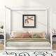 preview thumbnail 1 of 16, King Size Canopy Platform Bed with Support Legs White