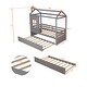 preview thumbnail 17 of 25, Twin House Bed with Trundle & Guardrail