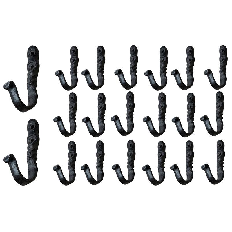 Rustic State Astor Cast Iron Wall Hook - Pack of 20