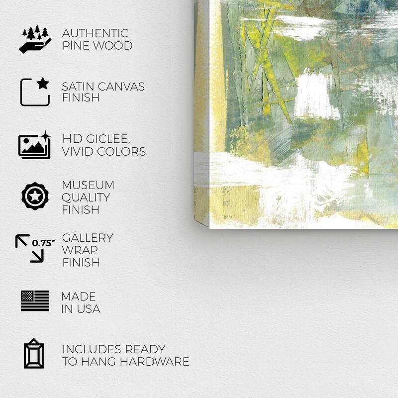 Wynwood Studio Canvas Abstract Adagio Spring Green and Modern & Contemporary Wall Art Canvas Print