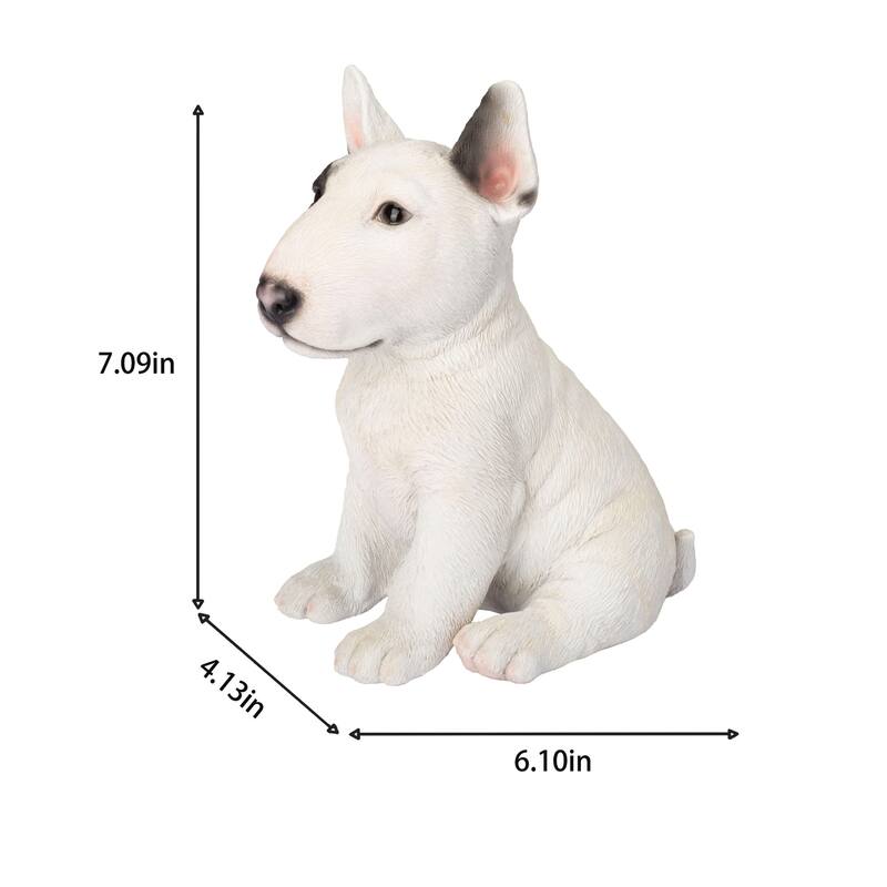 Sitting Bull Terrier Puppy Outdoor Garden Statue- 7"