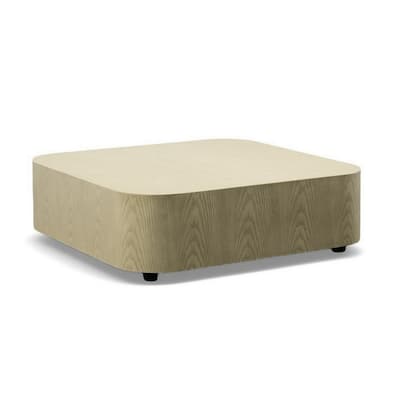 Cid Macy 36 Inch Low Coffee Table, Square Modern Style, Beige Brown Finish