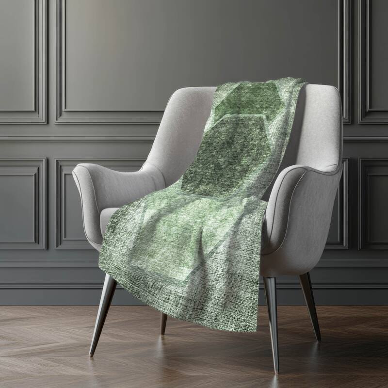 Premium Machine Washable Modern Geo Sherpa Throw Blanket