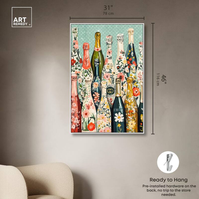 Floral Collection Bottles Canvas by Art Remedy