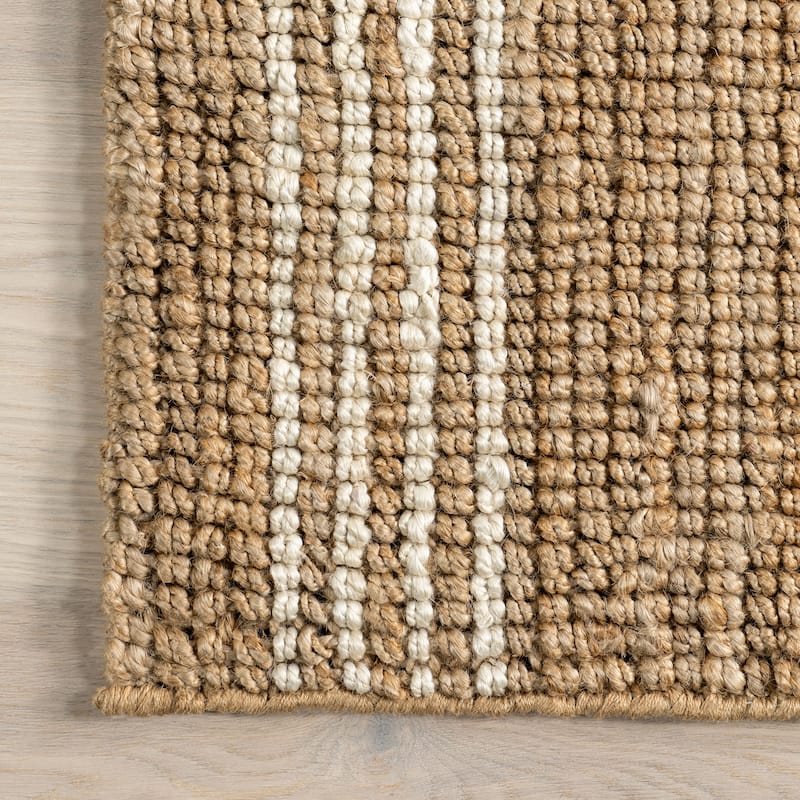 Hanna Striped Jute Area Rug - 5' x 8' - Natural - Rectangle