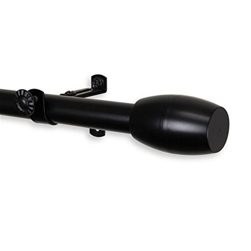 Tension Rod for Curtains, Adjustable Window Rod, Home Decor, Black Finish, Easy Install - 48