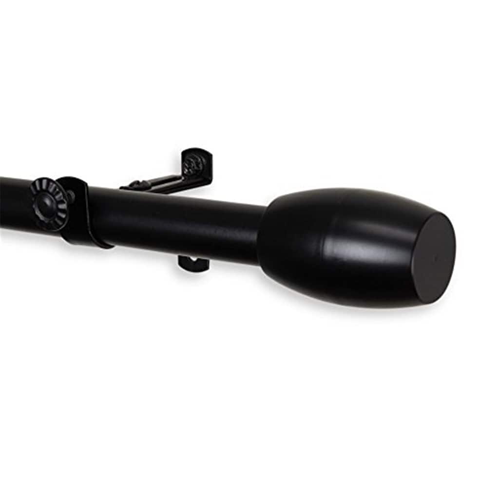 Tension Rod for Curtains, Adjustable Window Rod, Home Decor, Black Finish, Easy Install - 48