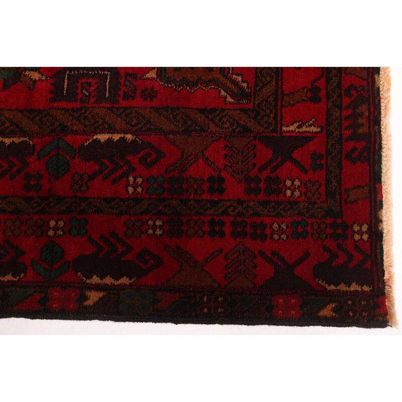 ECARPETGALLERY Hand-knotted Teimani Red Wool Rug - 3'10 x 6'3