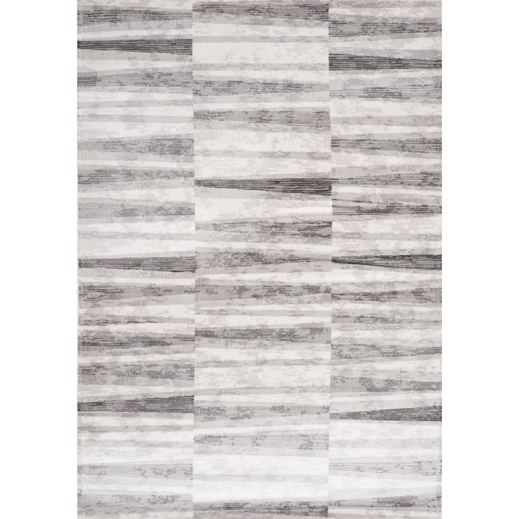 Chase Collection - Faded Grey/White Column Stripes Rug