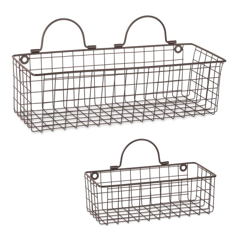 DII Wire Wall Basket(Set of 2) Grey - Assorted - Bronze