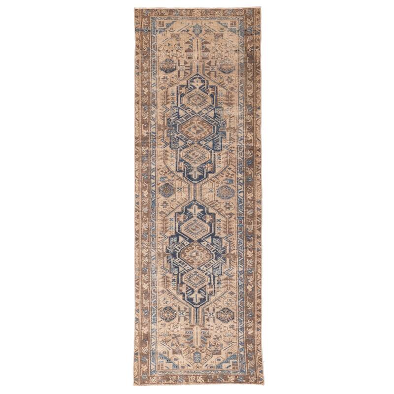 ECARPETGALLERY Hand-knotted Antalya Vintage Beige Wool Rug - 3'3 x 10'0