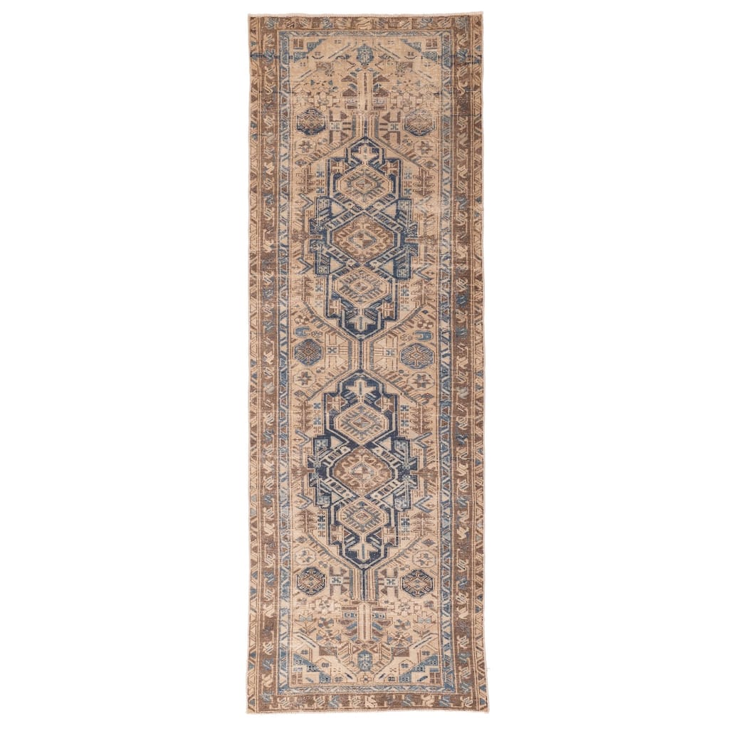 ECARPETGALLERY Hand-knotted Antalya Vintage Beige Wool Rug - 3'3 x 10'0
