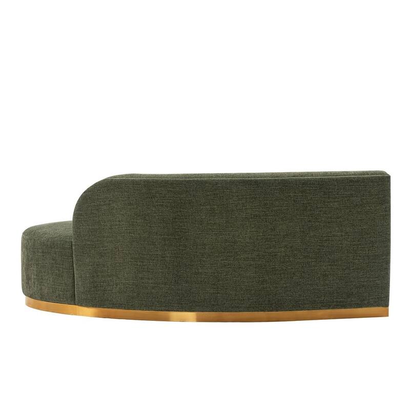 Manhattan Comfort Contemporary Daria Linen Sofa Sectional with Pillows