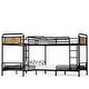 preview thumbnail 14 of 12, Quad Bunk Bed for 4 Kids, L-shape Metal Frame Twin Size Bunk Bed, Detachable Triple Bunk Bed, Separable Into 3 Twin Beds, Black