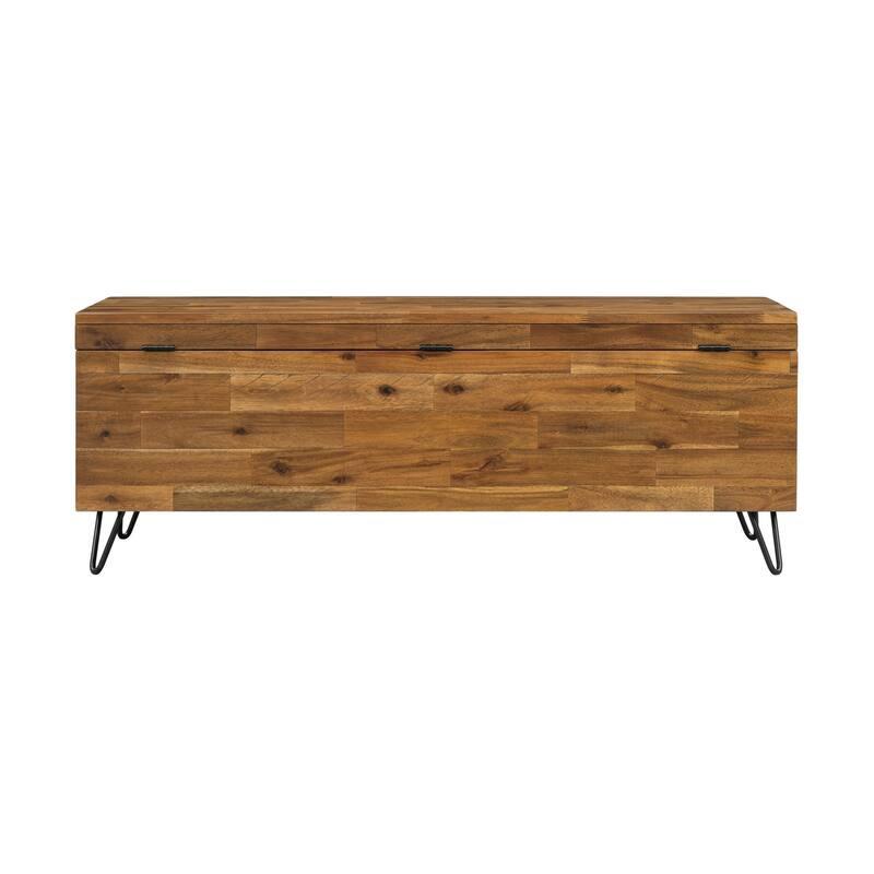 Hailey Acacia Wood 46-inch Storage Bench