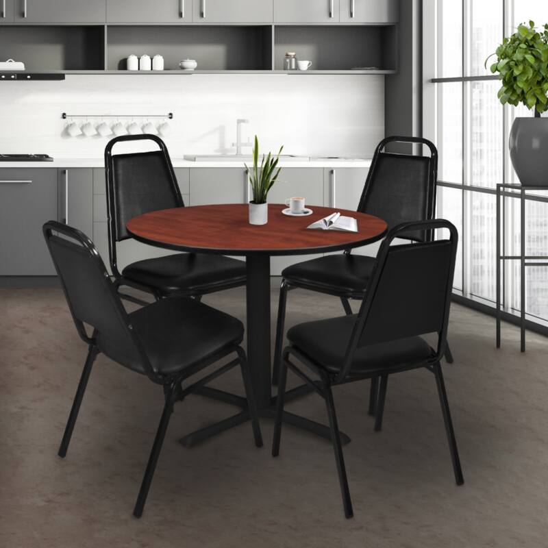 Round Breakroom Table 42 Inch - Durable Meeting or Dining Table for Office, Cafe, or Restaurant