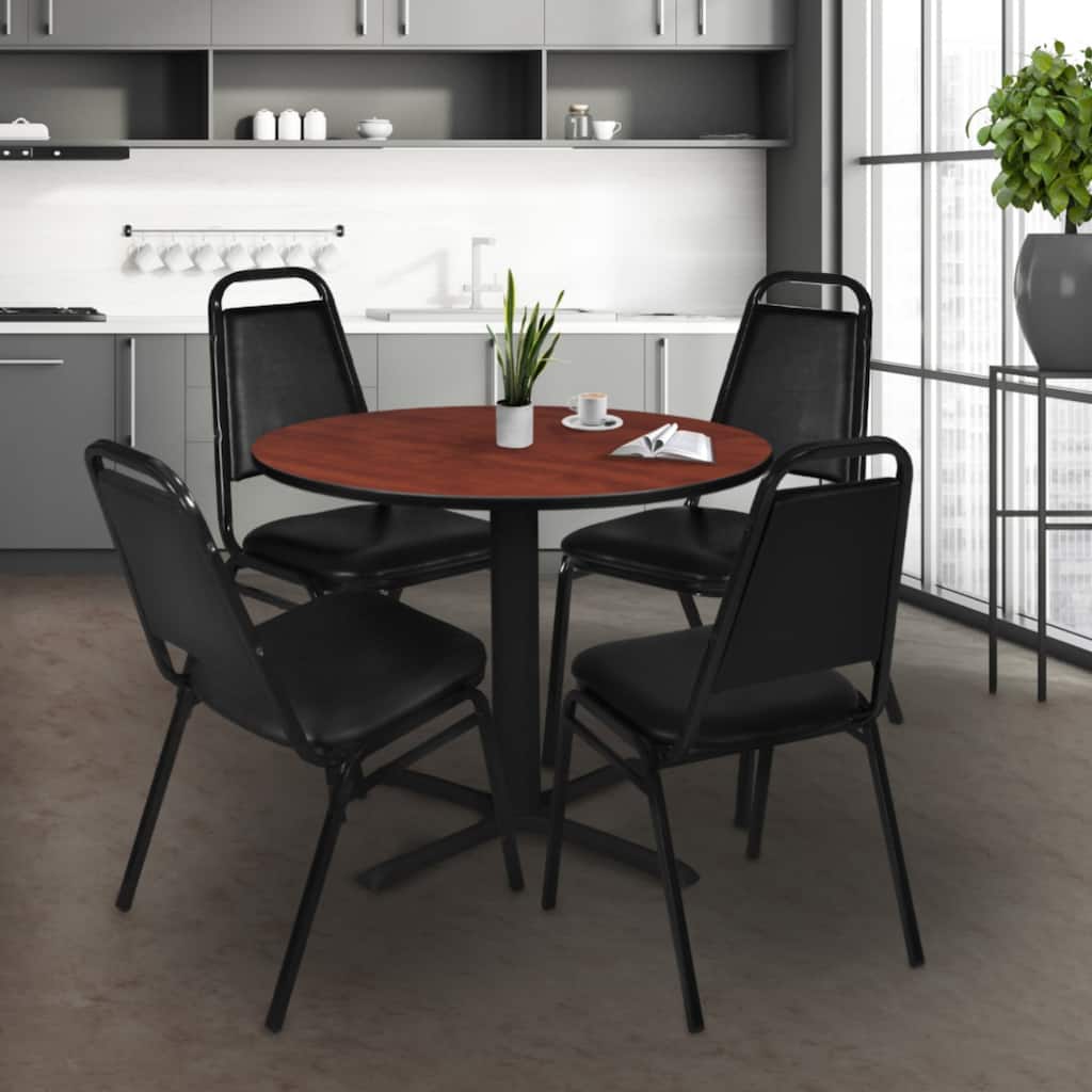 Round Breakroom Table 42 Inch - Durable Meeting or Dining Table for Office, Cafe, or Restaurant