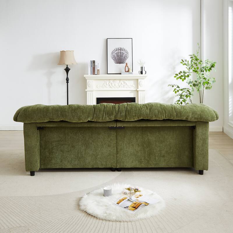 99.2" Fabric Modern Classic 3-Seater Sofa with Plush Cushions