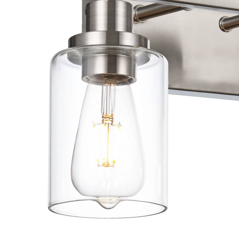 2-Light Bathroom Vanity Light with Clear Glass Shade