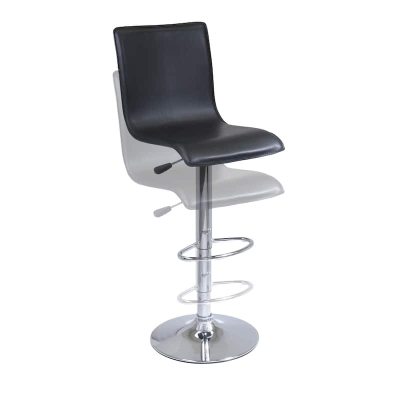 Spectrum High-back Ajustable Swivel Stool, Black and Chrome - 16.34"W x 20"D x 45.08"H