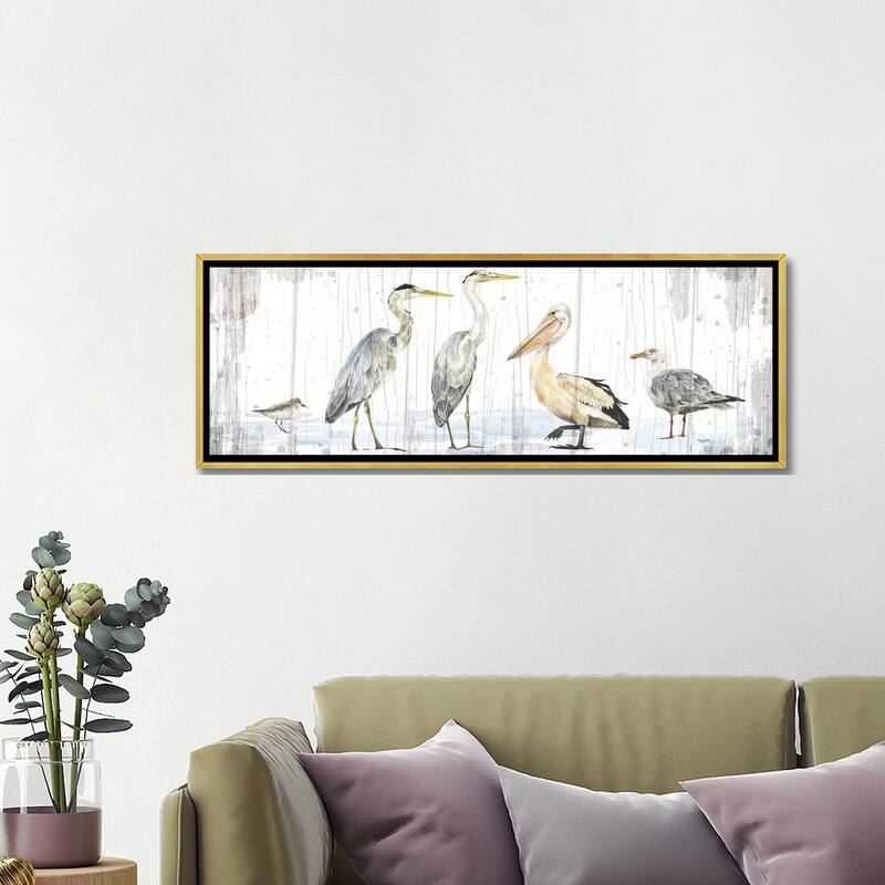iCanvas "Birds of the Coast Rustic Panel" by Tara Reed Framed Canvas Print