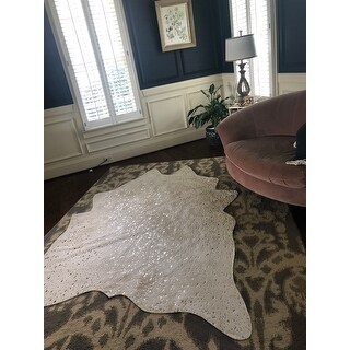 Shop Clayton Ivory/ Champagne Faux Cowhide Rug - 6'2 x 8 ...