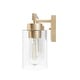 preview thumbnail 16 of 36, Hunter Hartland Bathroom Vanity Wall Light, Damp Rated - Transitional, Rustic, Contemporary - Clear Seeded Glass