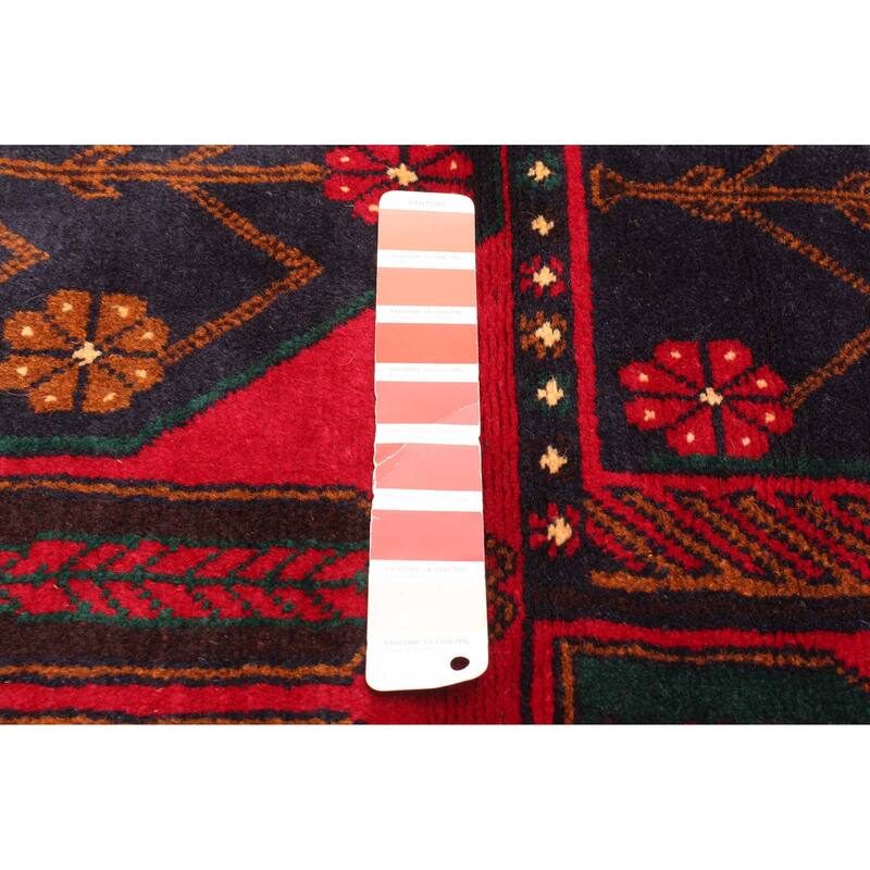 ECARPETGALLERY Hand-knotted Teimani Red Wool Rug - 3'7 x 6'7