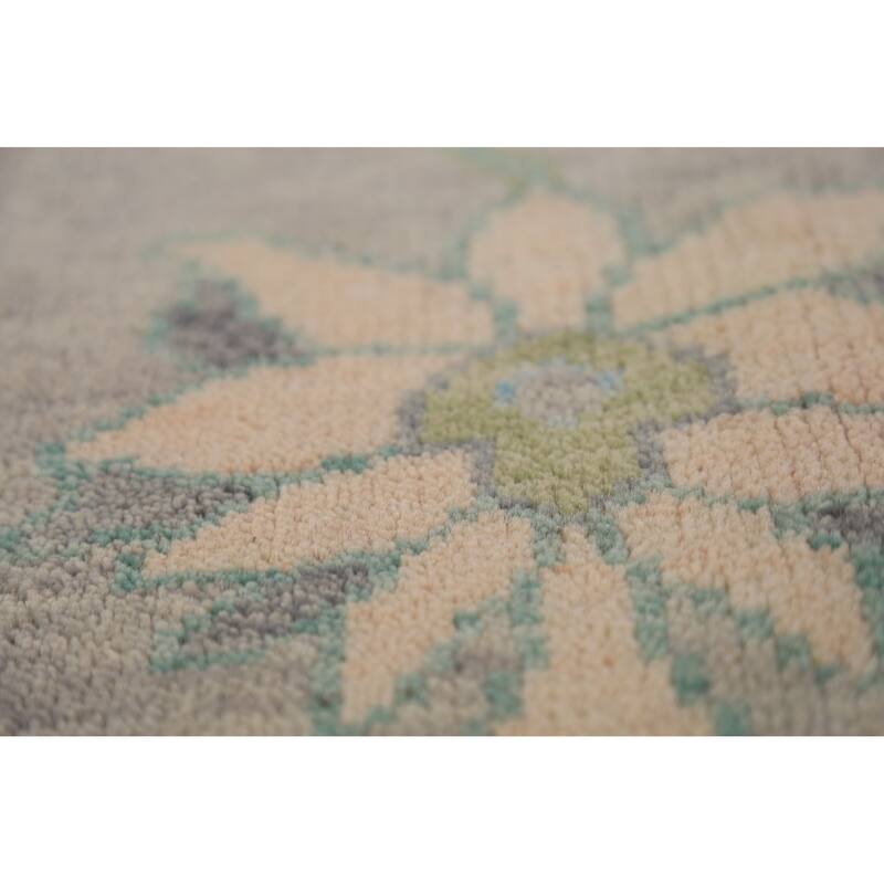 Oushak Indian Area Rug Hand-Knotted Wool Carpet - 7'10"x 9'11"