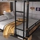 preview thumbnail 43 of 65, Metal Bunk Bed Retro Bed Frame with Ladder and Guardrail, Industrial Detachable Bunkbeds Convertible to 2 Platform Beds Frame