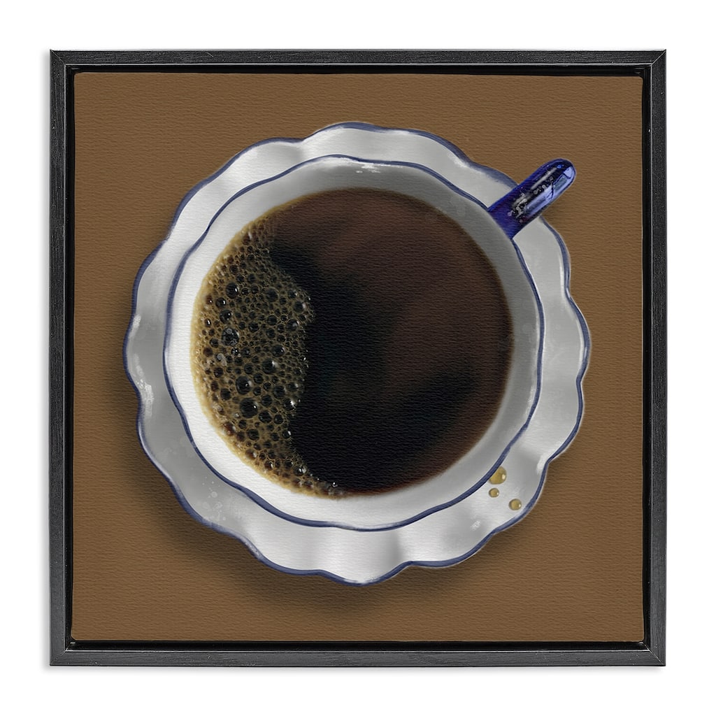 Stupell Aerial View Coffee Cup Framed Floater Canvas Wall Art Design By Matthew Piotrowicz