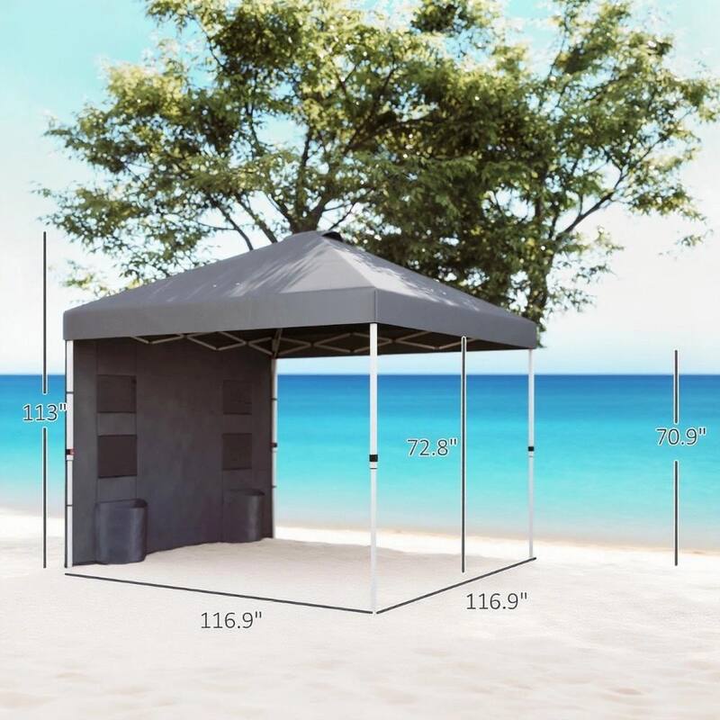 GDFStudio - 10x10 ft Pop-Up Outdoor Canopy Tent with Sidewall & Storage
