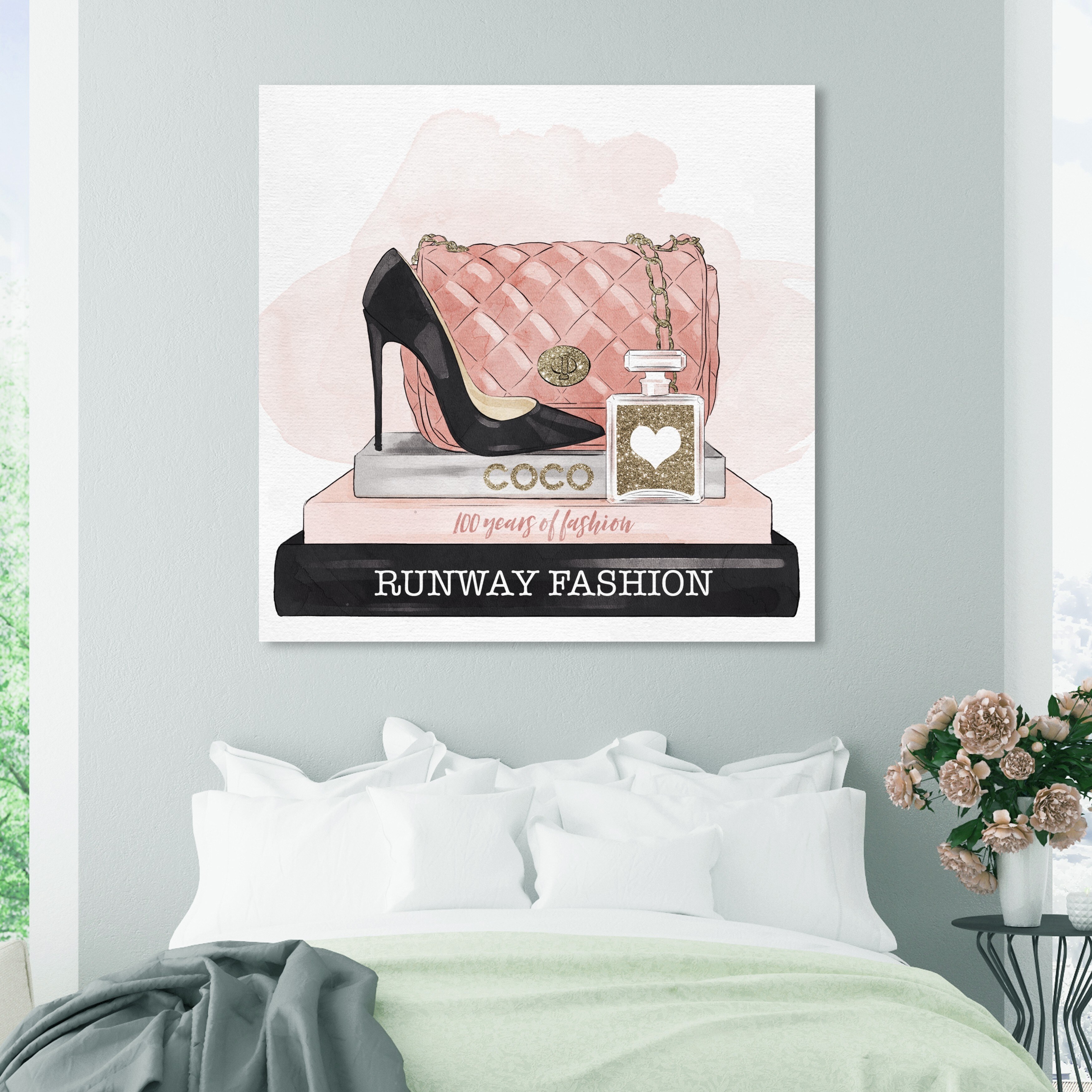 Oliver Gal 'Accessories and Books Gold Glitter' Fashion and Glam