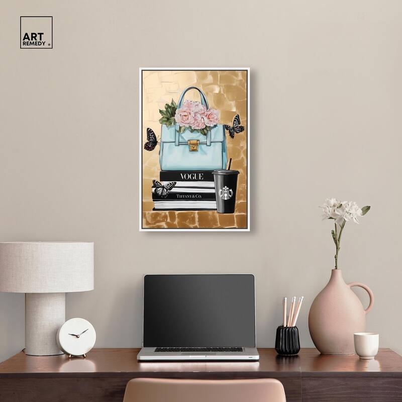 Golden Era of Glam Books Canvas by Art Remedy