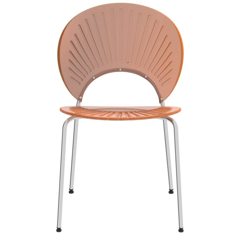 Opulent Plastic Dining Side Chair With Chrome Base Set of 4