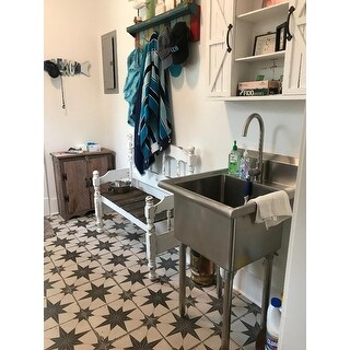 Trinity Stainless Steel Single Basin Utility Sink Overstock 13148958