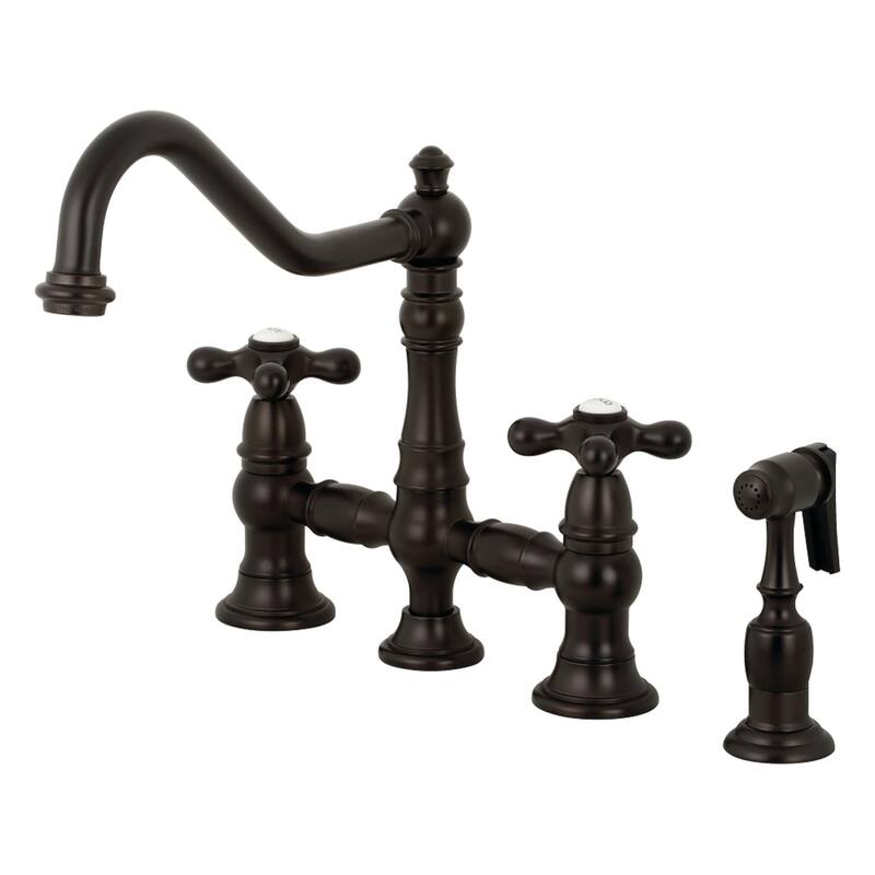 Kingston Brass Restoration Bridge Kitchen Faucet - Oil Rubbed Bronze