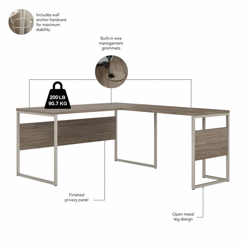 Hybrid 60W x 30D L Shaped Table Desk by Bush Business Furniture