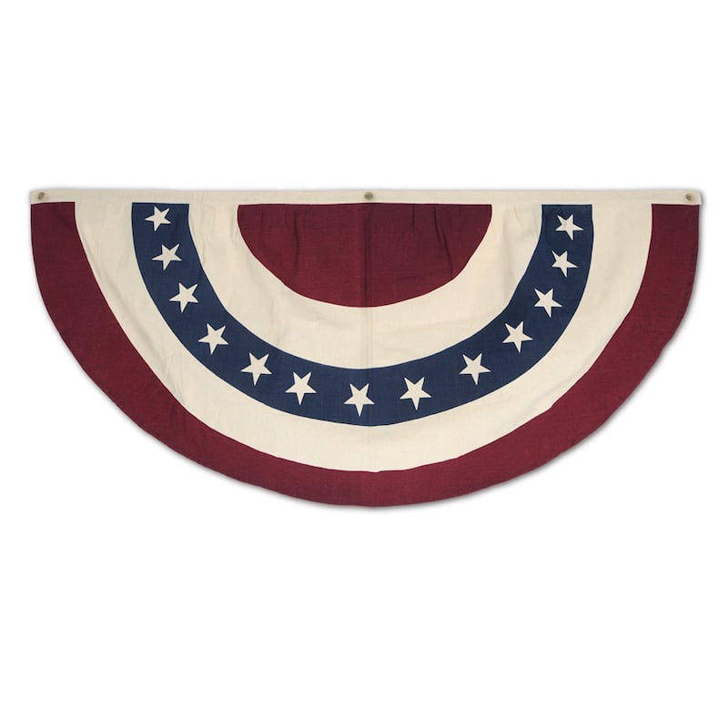 Pack of 6 White and Red Patriotic Americana Bunting Hanging Decors 48"