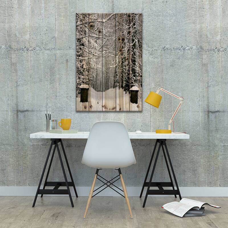 Winter Time Print On Wood by Unknown Artist - Multi-Color