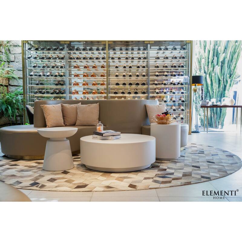 Elementi Home Rome 40" Round Concrete Coffee Table