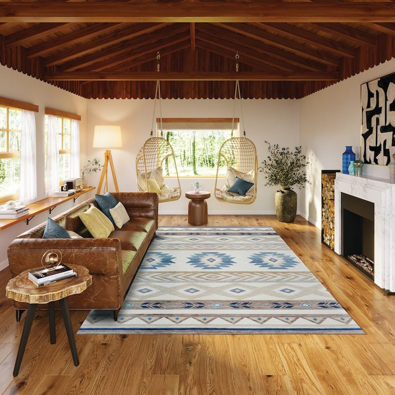 Indoor/ Outdoor Sonora Global Medallions Washable Rug