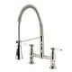 preview thumbnail 2 of 29, Kingston Brass Essex Double-Handle Wall-Mount Pre-Rinse Bridge Kitchen Faucet Polished Nickel
