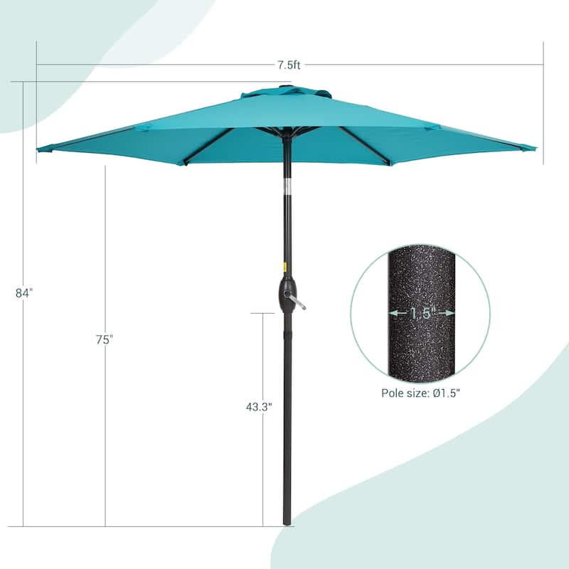 Bonosuki 7.5Ft Patio Market Umbrella Weather-Resistant Table Umbrella