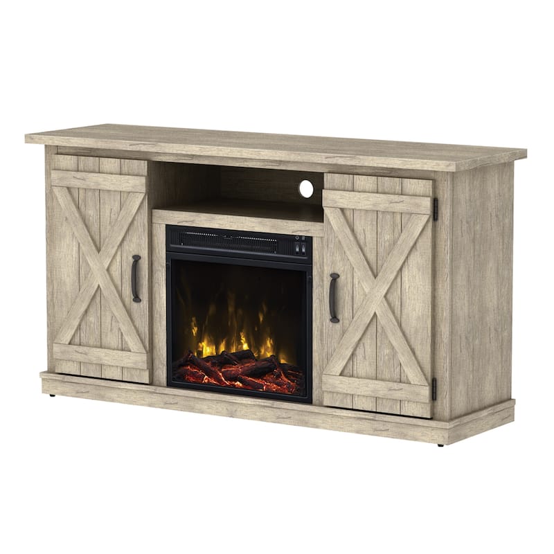 Cottonwood Fireplace TV Stand for TVs up to 55", Ashland Pine - 47.5 inches in width