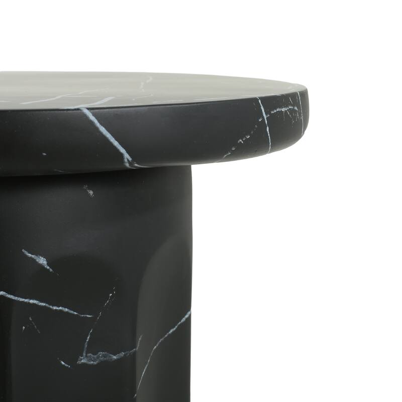 Christopher Knight Home Indoor/Outdoor Modern Black Marble Side Table