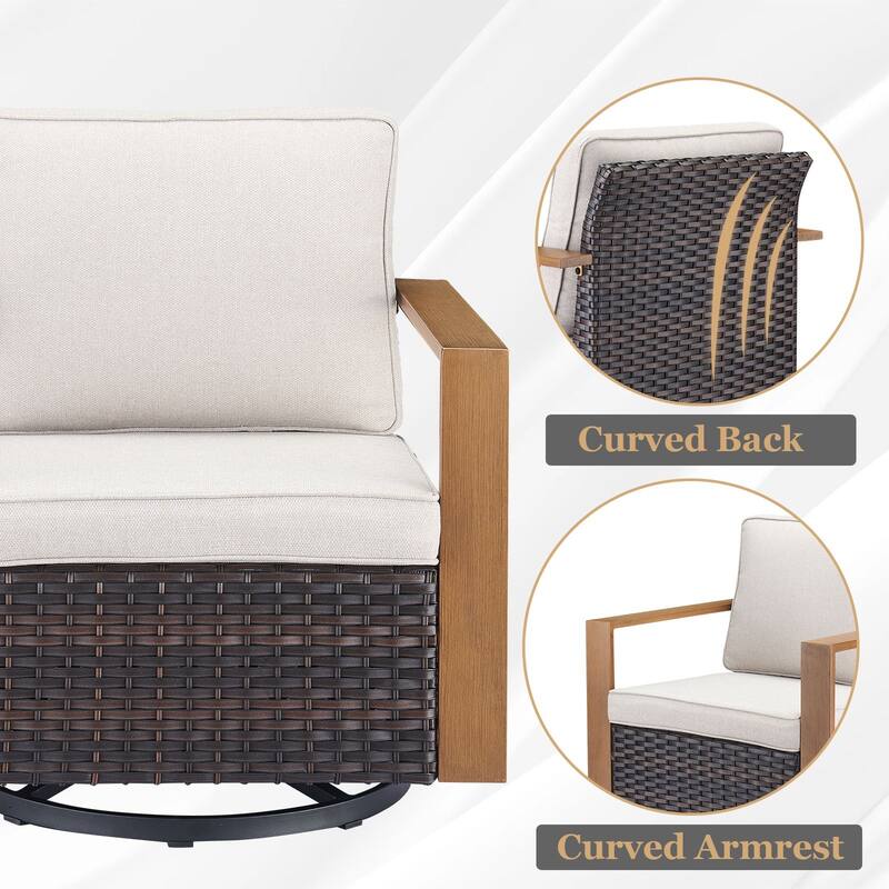 Gymojoy Patio Swivel Glider Chairs Set of 4
