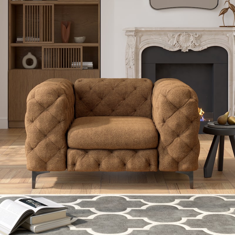Corvus Aosta Chesterfield Tufted Velvet Club Chair