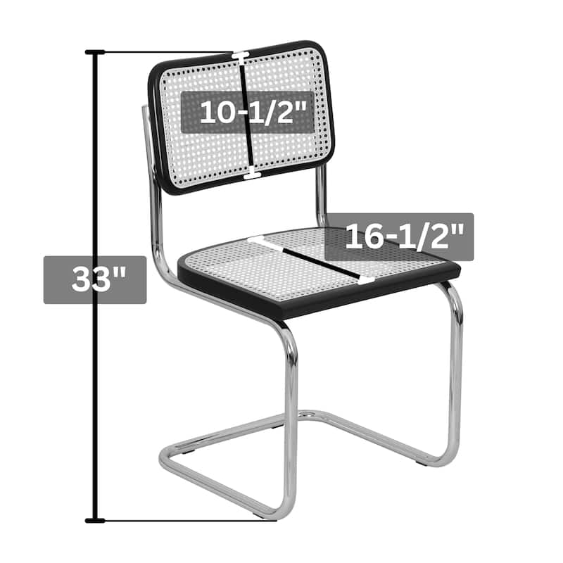 Breuer Chair Company Marcel Breuer Cesca Cane Cantilever Side Chair w/ Brass Steel Frame (Various Wood & Cane Colors)