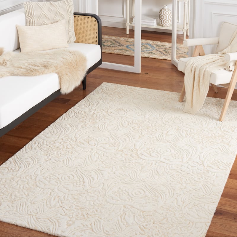 SAFAVIEH Handmade Metro Rakhee French Country Wool Rug - 4' x 6' - Gold/Ivory